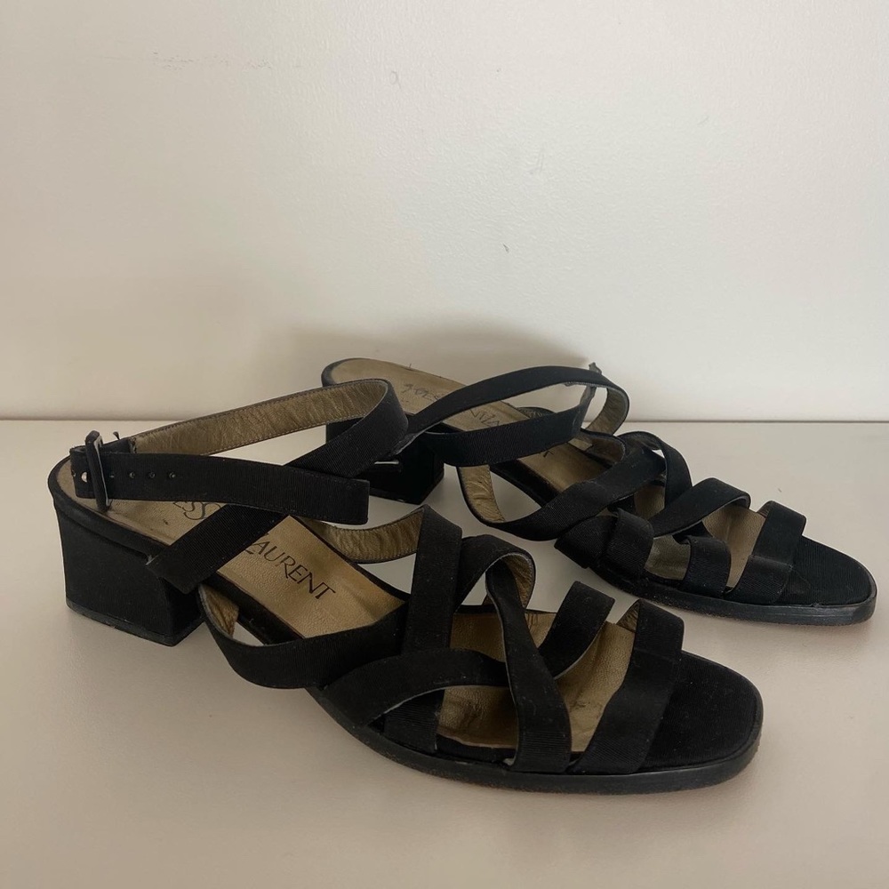 YSL strappy kitten heels